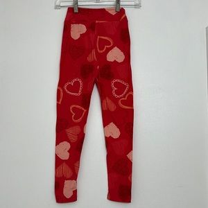 LuLaRoe heart dark pink leggings